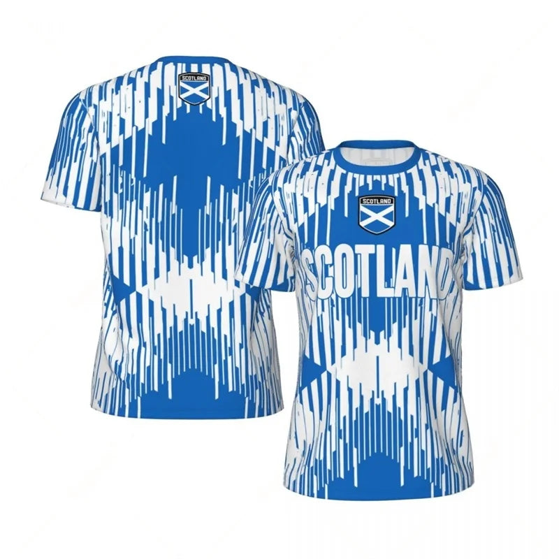 Scotland Football T Shirts Men Cool Outdoor Sports T-shirt 3D Printed Soccer Short Sleeves Summer Street Oversized Tee Shirt