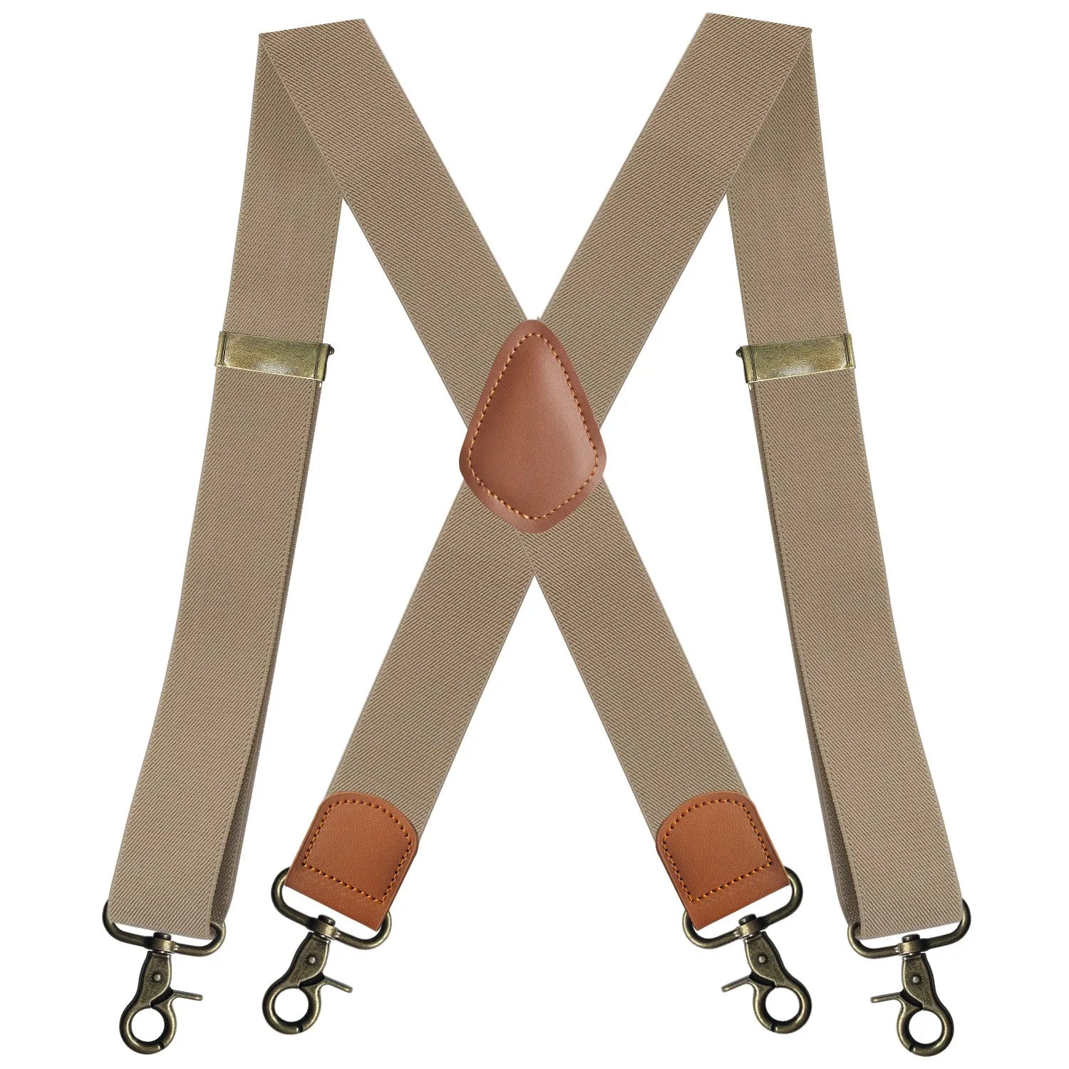 Vintage Suspenders for Men Heavy Duty Big and Tall X-Back 4 Snap Hooks Adjustable Elastic Trouser Braces, Gift for Dad Husband