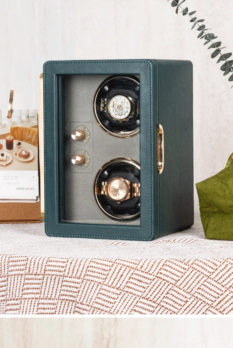 PU Leather Watch Shakers Mute Automatic Watches Winders Collection Protect Mechanical Watches Shaker Transparent Window Winder