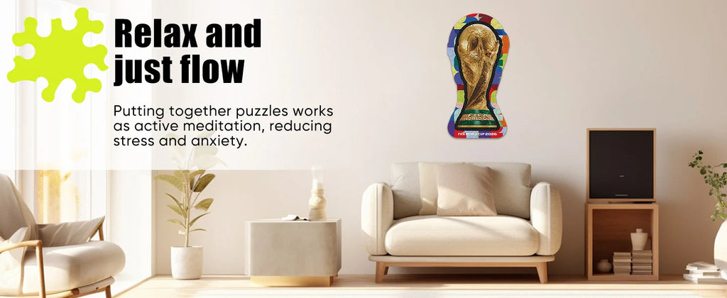 FIFA World Cup Pop Art Theme Wooden Puzzle for Adults Fans Collection Irregular Jigsaw Recreational Toys Sports Enthusiasts Gift