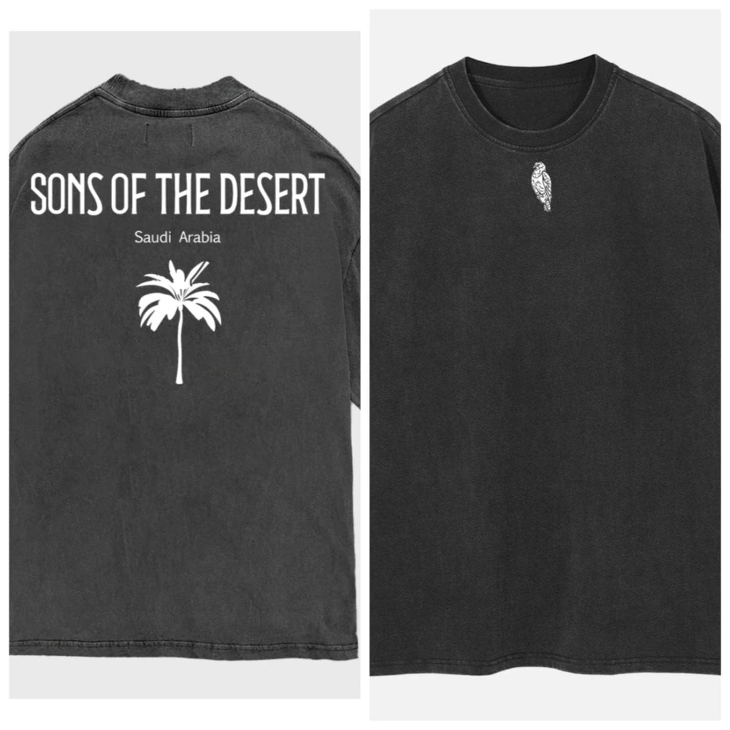 Saudi Arabia Summer Short Sleeve National Day Men's Short Sleeve Cotton Washed Crew Neck Short Sleeve Loose Casual Sports Top