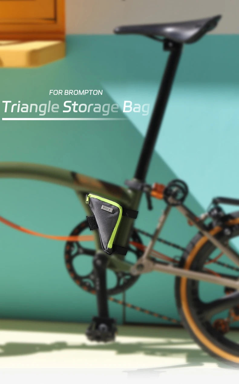 Rrskit Bicycle Triangle Bilateral Storage Bag Suitable For Brompton Bike Lightweight Triangle Multi Directional Storage Kit