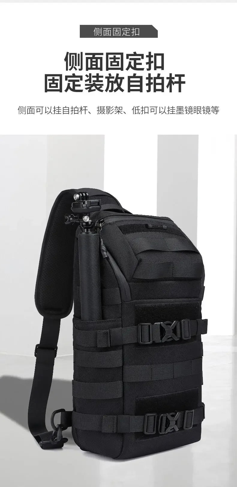 OZUKO Bicycle Bag   Crossbody Bag Camping Riding Travel Rucksack Molle Tactical Bags Hiking Cycling Outdoor