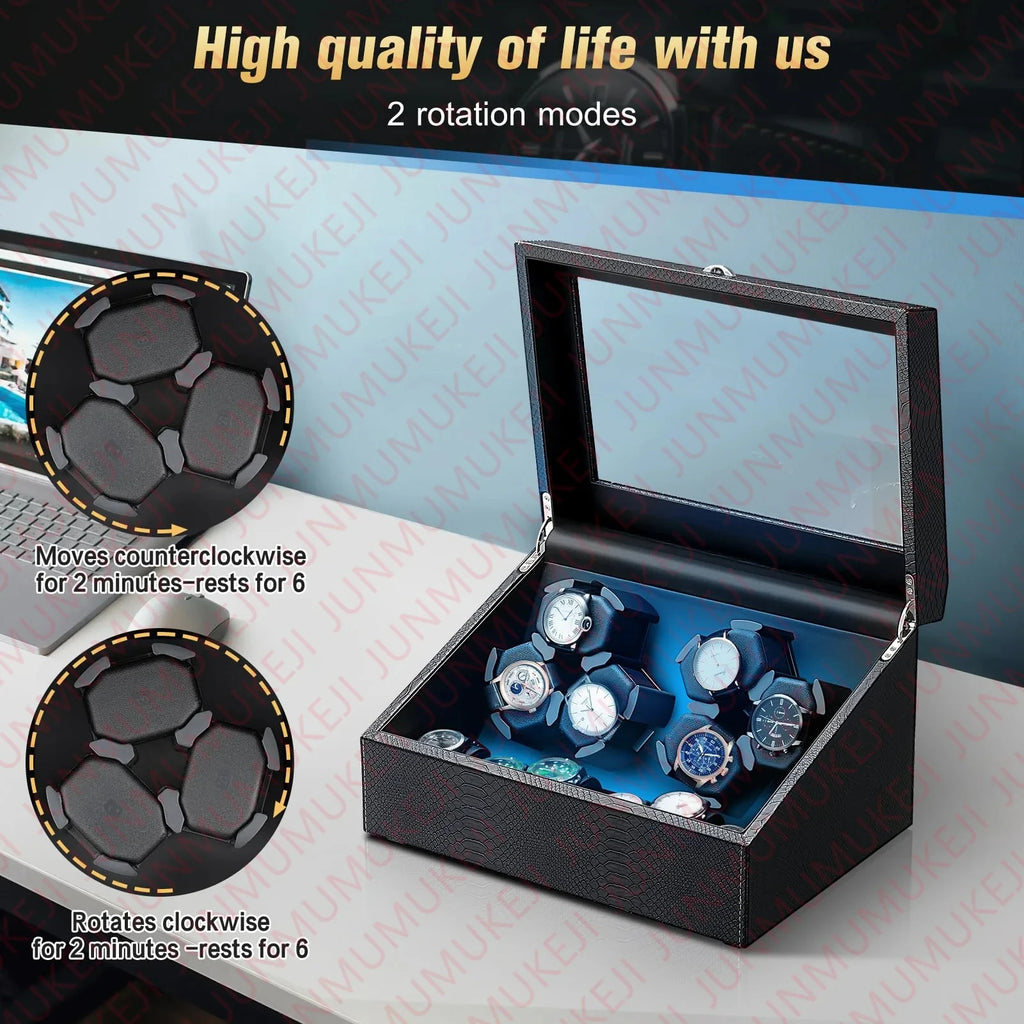 Watch Winders Box for Automatic Watches Box 6 watches Rotate Stand