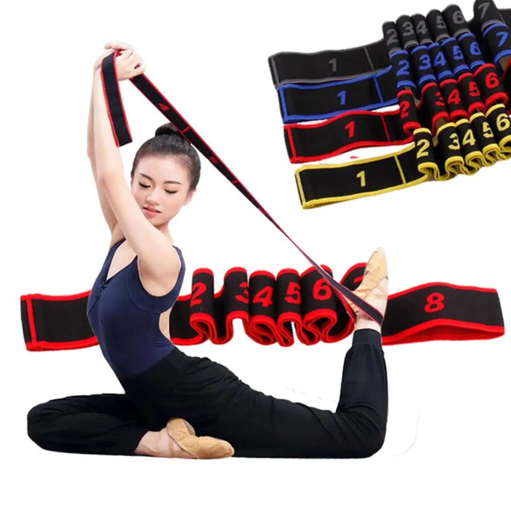 Yoga Belt Professional Gymnastics Supplies Stretch Resistance Band Indoor Gym Elastic Fitness Training Equipment