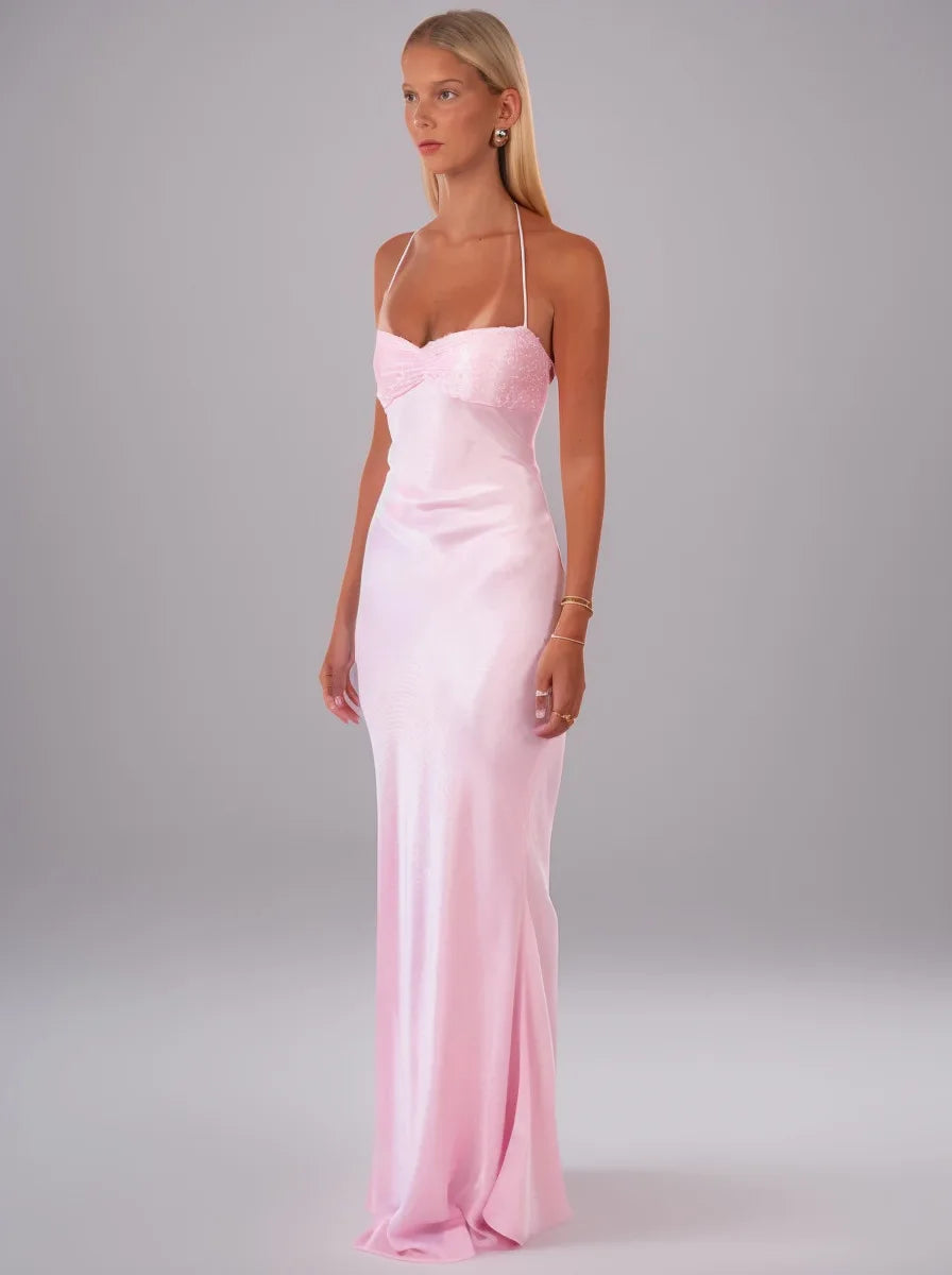 Dresses 2025 Woman Sexy Tube Top Sequin Vestidos Solid Color Backless Strappy Hip Evening Dress Temperament Elegant Simple Style