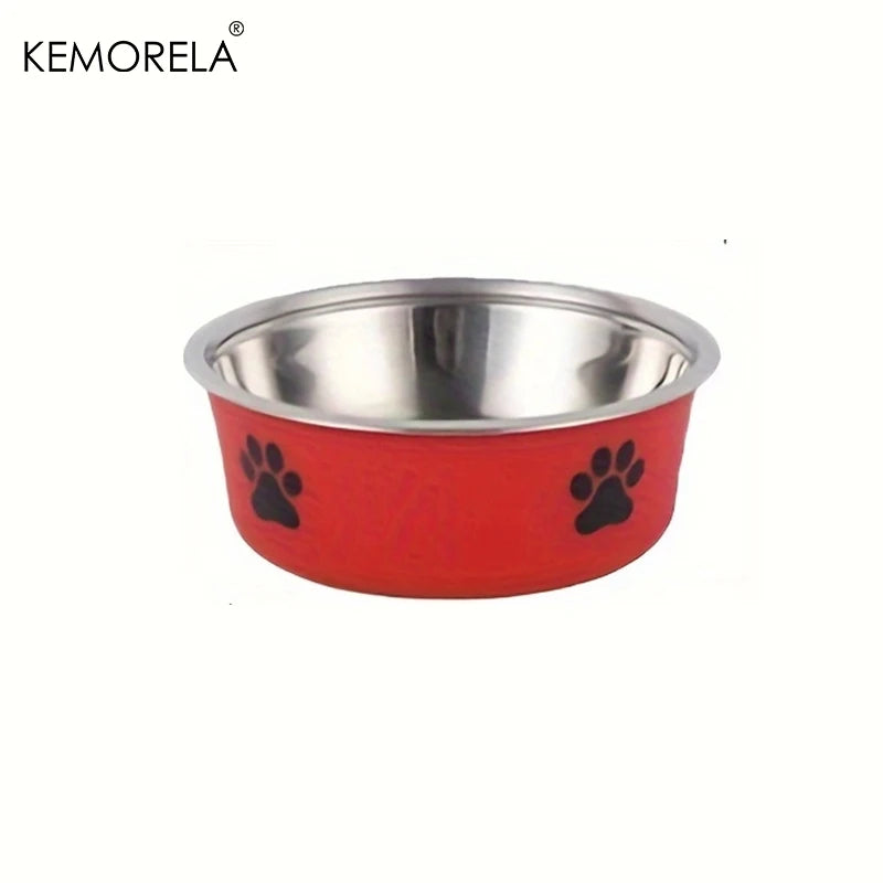 Non-Slip Dog Bowl For Large Medium And Small Cats And Dogs Drinking Water Feeding Pet Bowl Stainless Steel Pet Food Bowl