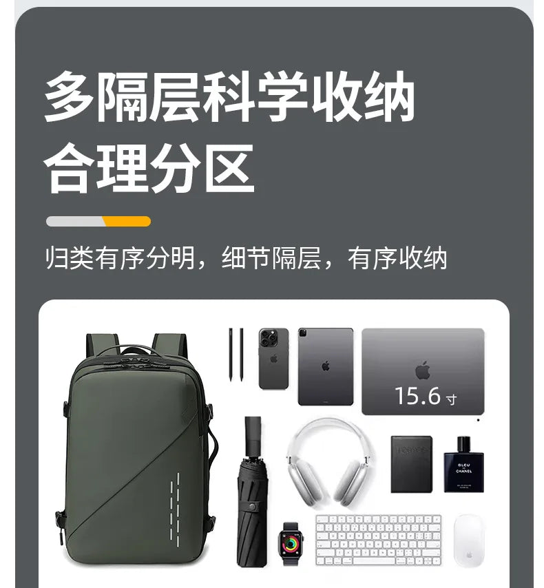 New vacuum compression large capacity expansion backpack, travel backpack, waterproof backpack computer bag