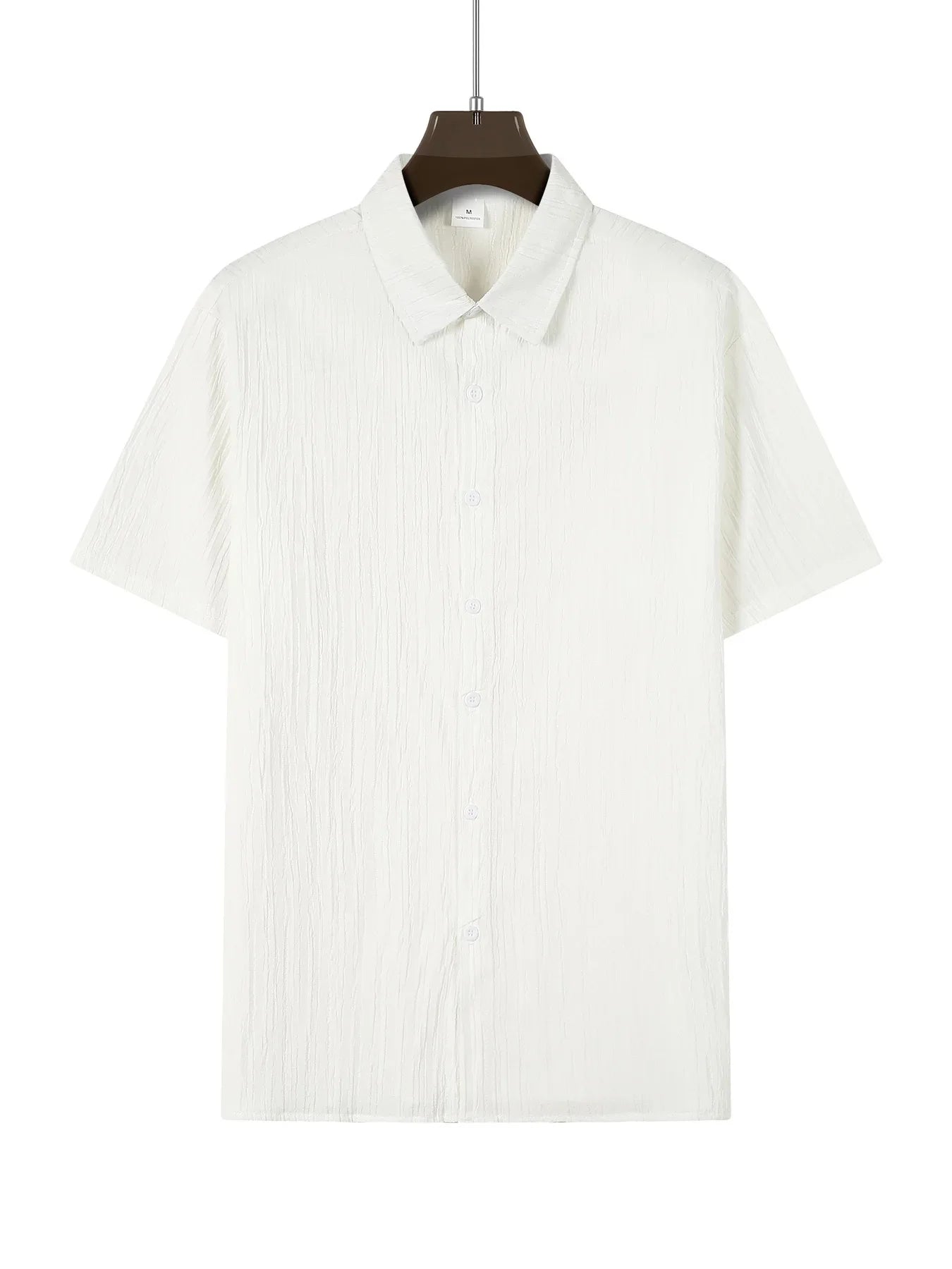 Shirt  Hawaiian Shirt Short Sleeve Cardigan Striped Lapel Solid Color All-match Breathable Quick Drying Men's Casual Shirt
