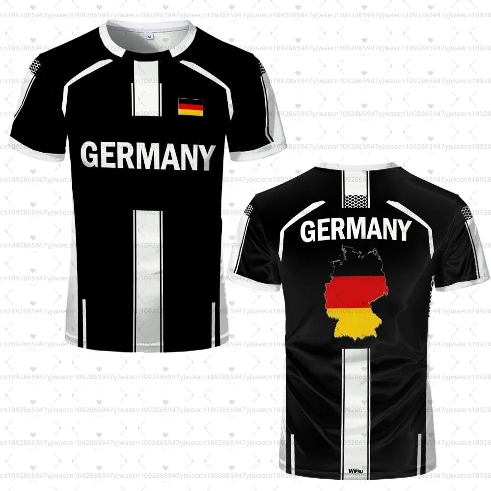 2026 men Germany Football Jersey Flag Print T-shirt Men Women Quick Dry Soccer Training Casual Streetwear Short Sleeve Sport Top