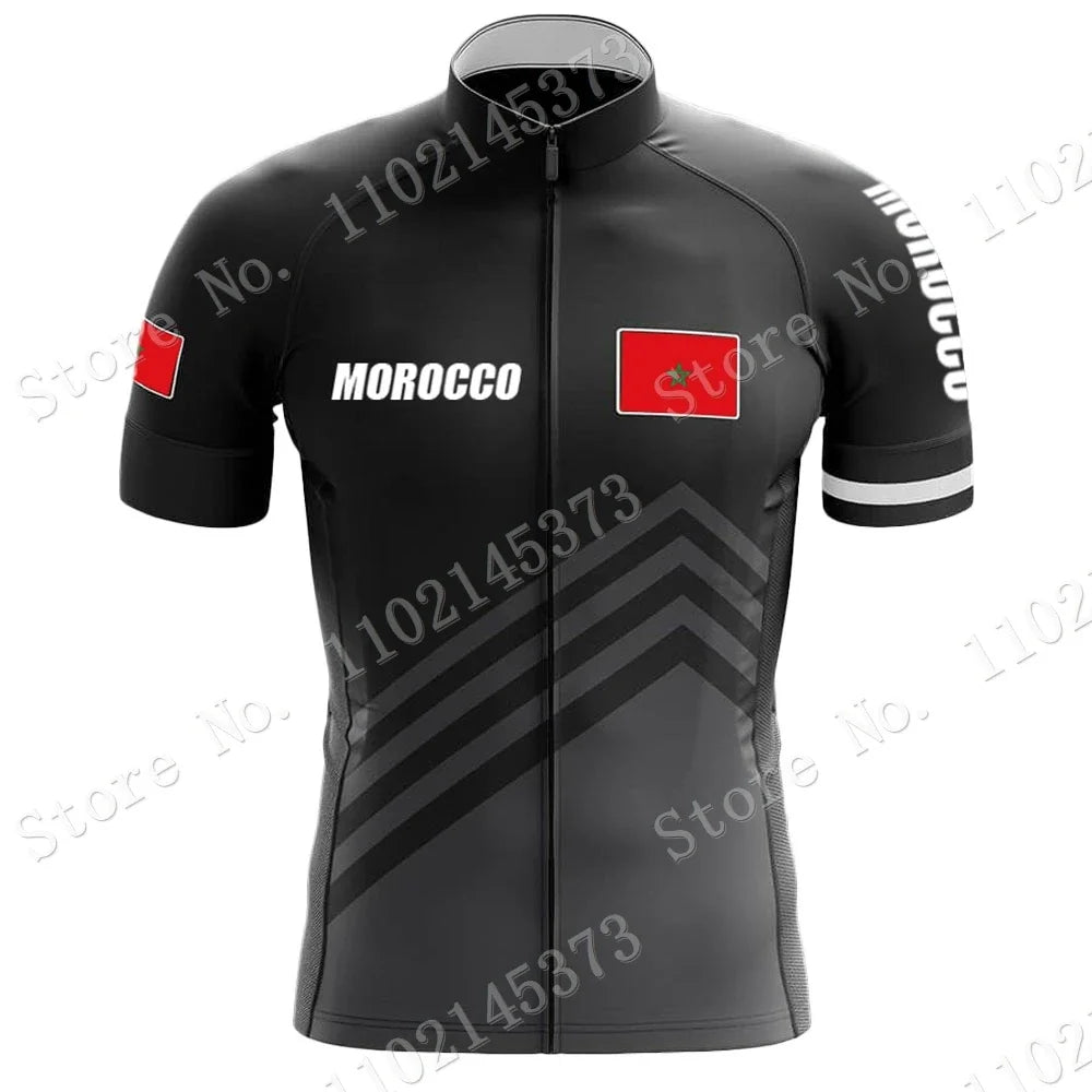 Morocco National Team 2024 Cycling Jersey Set Summer Cycling Clothing Road Bike Shirts Suit Bicycle bib Shorts MTB Maillot
