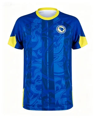 2026 Bosnia and Herzegovina Men's Sports Jersey Crew Neck T-shirt Quick Dry Breathable Football Training Shirt Family Kids Tees