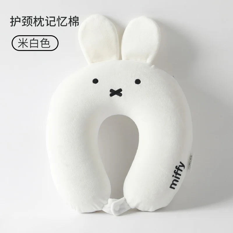 Cartoon Miffys U Pillow Cute Rabbit Memory Foam Neck Pillow Office Airplane Car Pillow Sofa Cushion Decoration Birthday Gifts