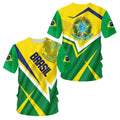 Brazil Flag Graphic T Shirt for Men Clothing 3D Print Brasil Football T-Shirt Gym Fitness Streetwear Tops Soccer Club Tee Shirts