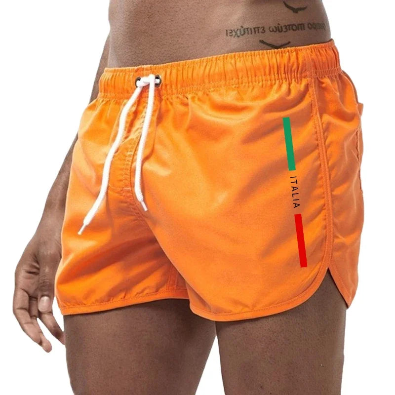 Italy Summer Men Casual Fashion Board Shorts High Quality Man Beach Quick Dry Shorts Daily Running Fitness Cycling Short Pants