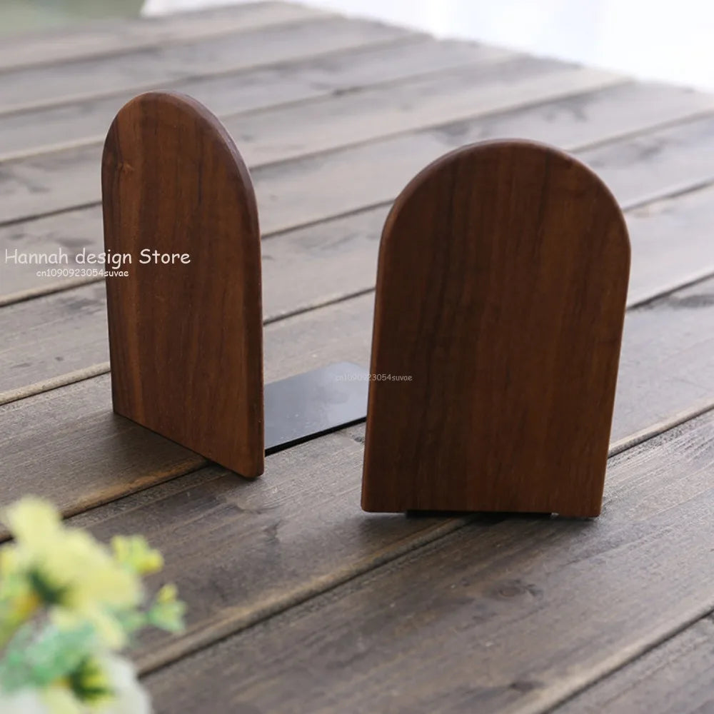 Household Office Shelf Book Stand Wood Desktop Organizer Desktop Office Home Bookends Book Ends Stand Holder Office Supplies