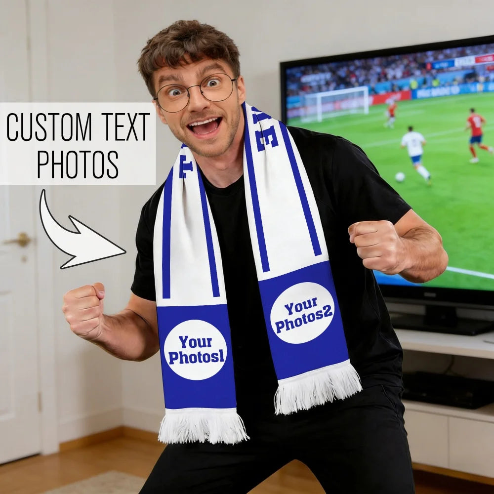 1pc Personalized Team Logo & Photo Scarf - Custom Name/Logo/Photo Sports Fan Gear Suitable for Football, Soccer,Basketball Games