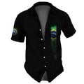 2023 New Brazil Flag Men'S Shirt 3d Print Casual Beach Party Hawaiian Shirts Man Streetwear Oversized Retro Shirts Tops Summer
