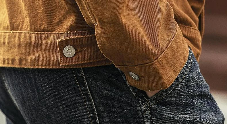 Cargo Oversize Cowboy Coat for Men Brown Cotton Denim Jackets Man Joker of Fabric Korea Japanese Retro Outwear Size L Lxury Worn