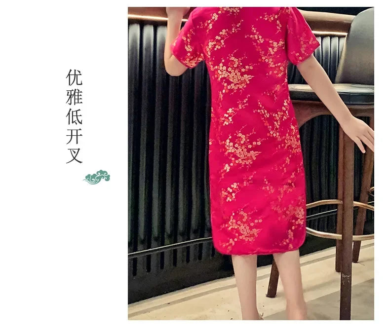 Summer Modern Cheongsam Children Girls Dresses Baby Fashion Kids Clothes Chinese Style Girl Dress Vestidos Casual Qipao Costumes