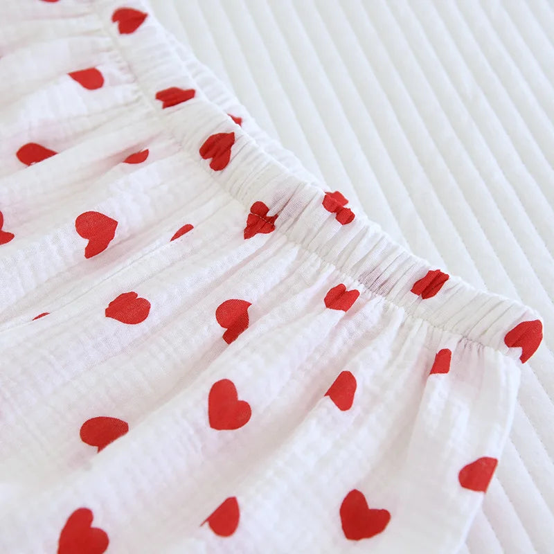 100% Cotton Pajamas Women 3Pcs Set Lounge Sleepwear Suit Spring Summer Floral Print Home Clothes Short Sleeve Sleeping Pijama