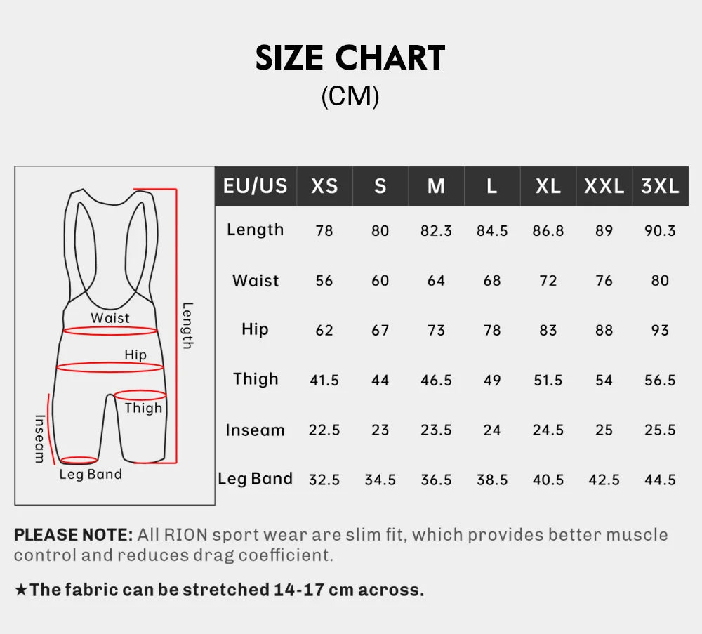 RION Cycling Bib Shorts Men MTB Bibs Road Bike Tights Padded Bicycle Wear Pro Biker Clothing  Medium Distance Reflective Summer