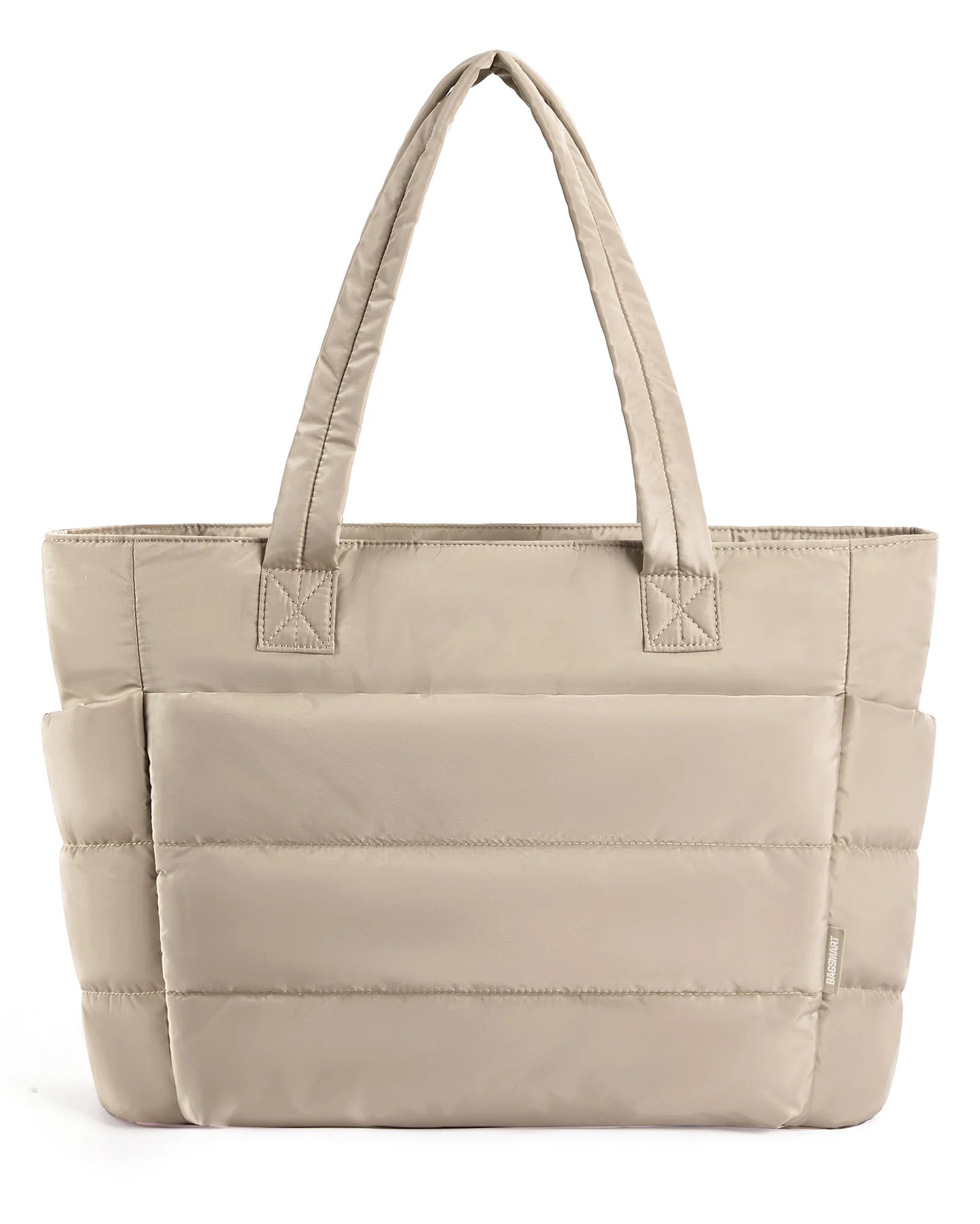 BAGSMART Padded Tote Bag Portable Woman Handbag Quilted Solid for Leisure Travel Large Capacity Mommy Diaper Bag