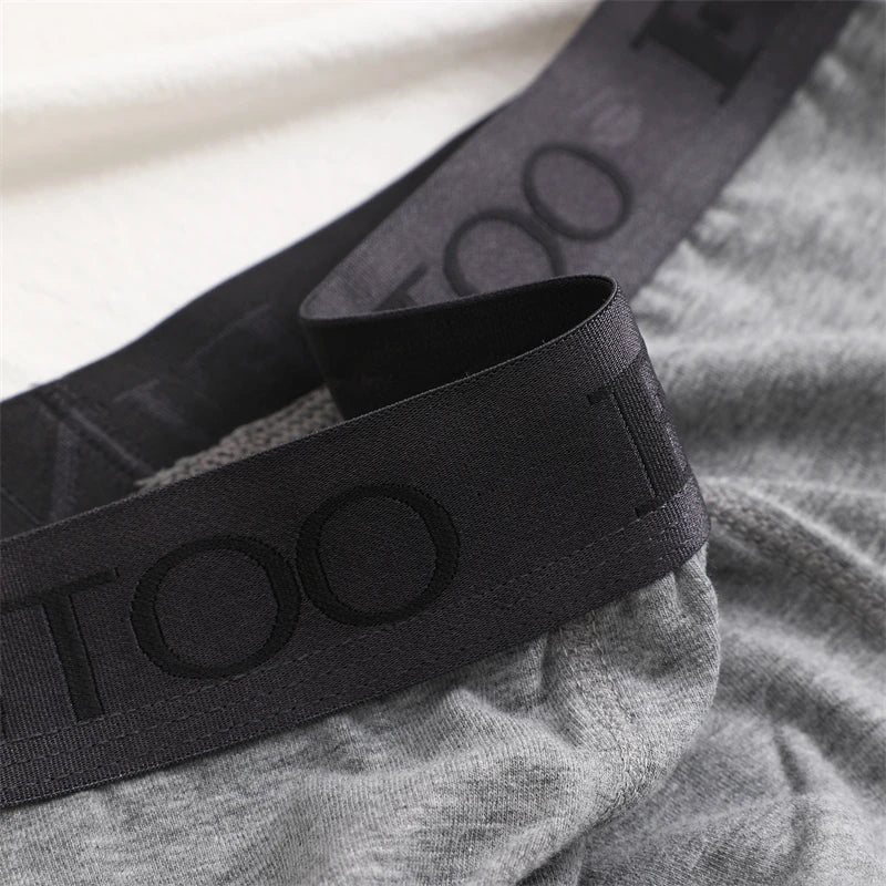 FINETOO 2pcs Cotton Long Boxers For Man Big Size Sports Fitness Pants Men Workout Tights Running Bottoming Shorts Panties S-XXL