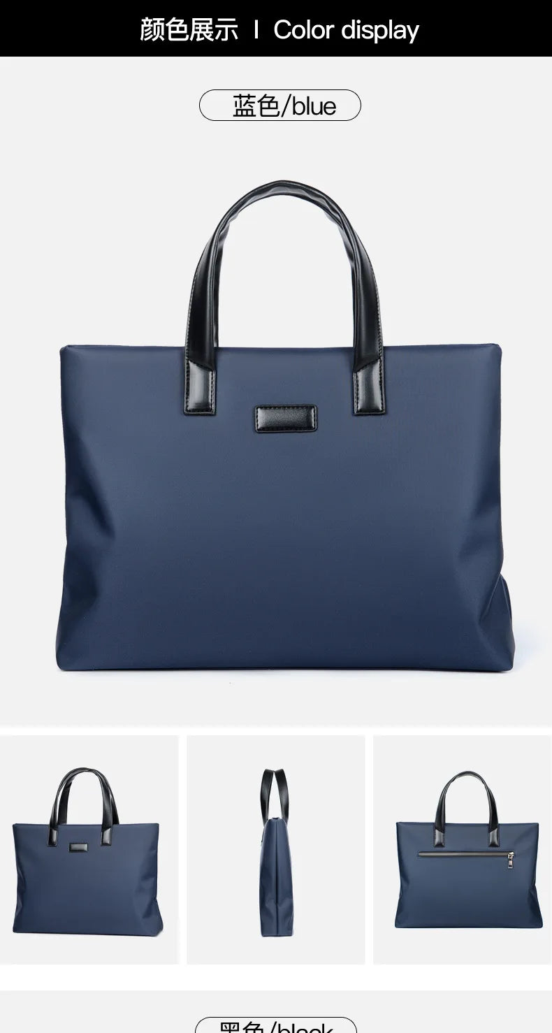 2026 Briefcase Fashionable Handbag Large Capacity Business Briefcase Waterproof Document Bag Men's Business Travel Big Handbag