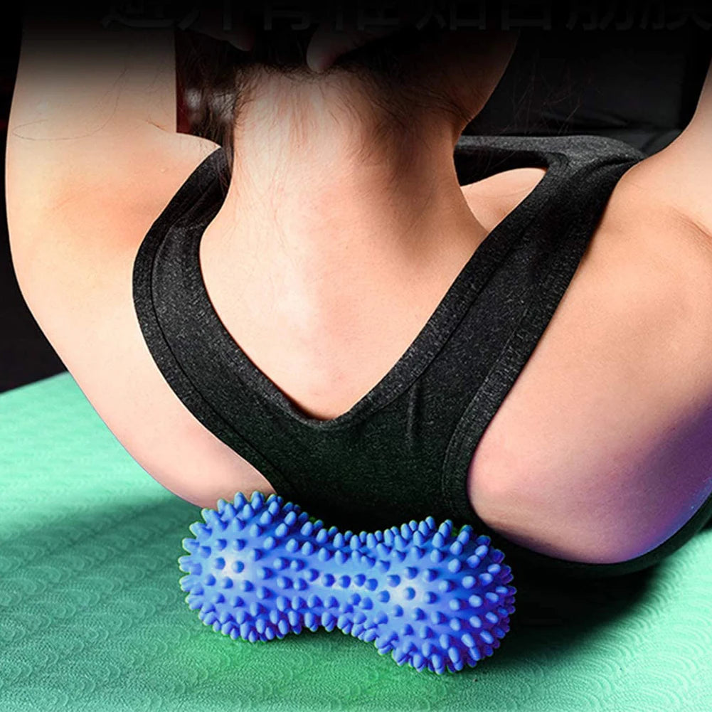 Foot Massage Roller Peanut Double Lacrosse Spiky Ball Myofascial Balls for Plantar Fasciitis Mobility Back Foot Arch Pain Relief