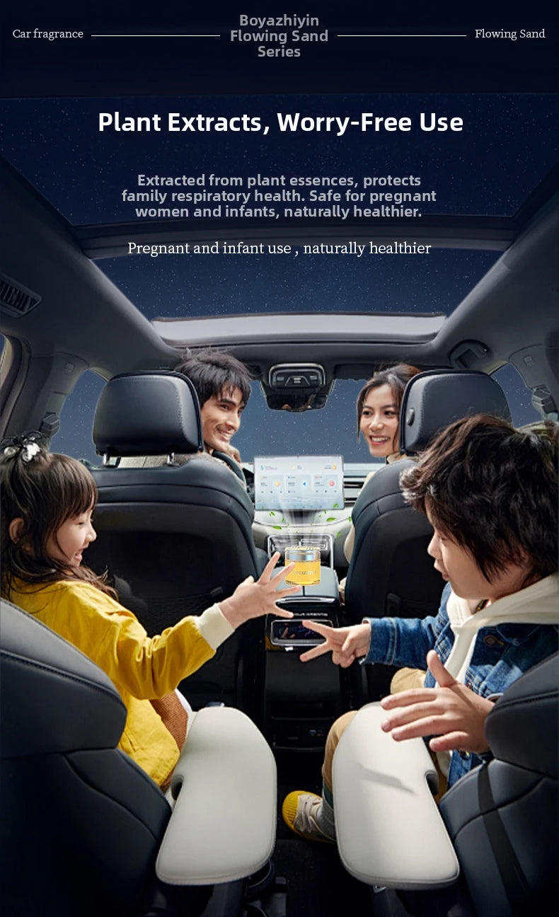2026 New High-End Car Aromatherapy Air Freshener with Flowing Sand Solid Fragrance New Car Odor Eliminator & Freshener