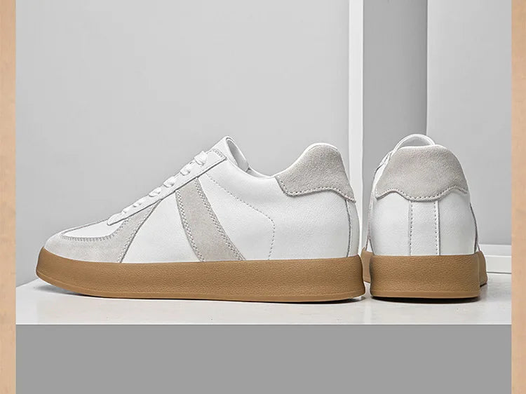 Man Vintage Elevator Shoes Height Increase Insole 8cm Taller Lift Sneakers Shoes Men Leisure Fashion Sports White Shoes