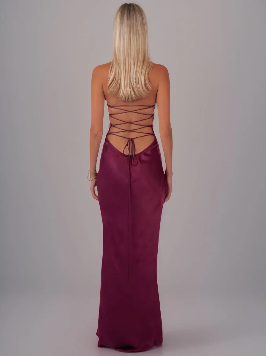 Dresses 2025 Woman Sexy Tube Top Sequin Vestidos Solid Color Backless Strappy Hip Evening Dress Temperament Elegant Simple Style