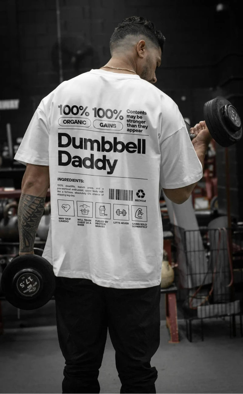 Gym 2025 T-shirt, Men's and Women's Gym Training T-shirt, Dumbbell T-shirt, Cool Gym T-shirt, Cotton Comfortable Fashion Top