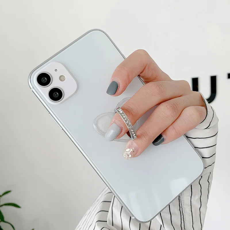 Transparent Finger Ring Holder Diamond Ring Phone Stand Holder for Cellphone Finger Grip Rotatable Phone Support Mount Accessory