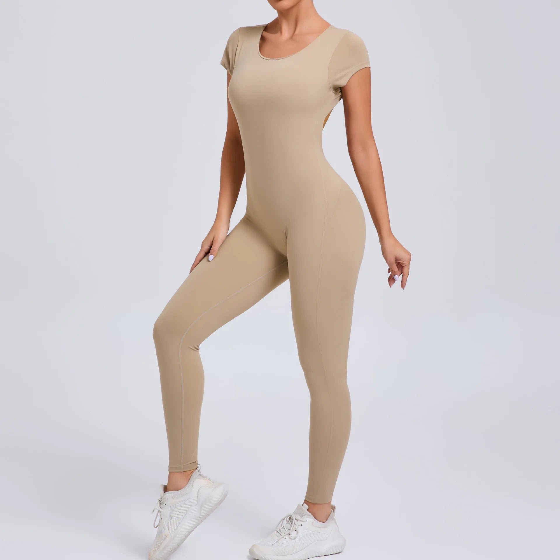 New Yoga shorts Jumpsuit OPEN BACK TEE BODYSUIT Tight Fitting Hip Lifting Exercise Fitness Clothing Breathable Cycling Jersey