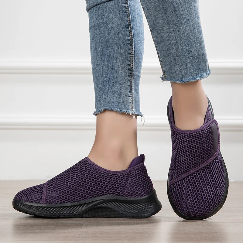 Wide Toe Box Walking Shoes Elderly Men Women Comfort Diabetic Shoes Swollen Foot Orthopedic Sneakers Thumb Eversion Pain Relif