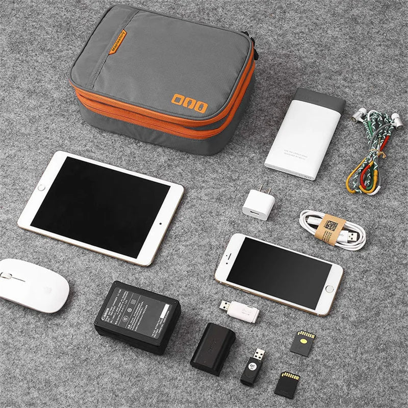 Large Capacity Travel USB Gadget Cable Bag Headphone Storage Box Data Cable Storage Bag Hard Disk Charger Power Bank Organizer