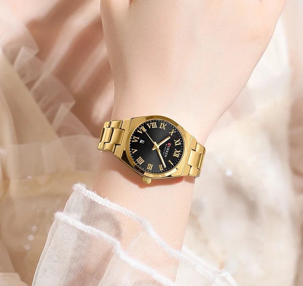 Women Small Face Watch,Stainless Steel Watch Women,Womens Watch with Calendar,Lady Analog Quartz Watch,Ladies Waterproof Watch