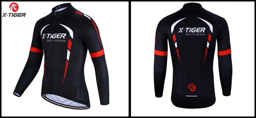 X-TIGER Cycling Jersey Men Long Sleeve MTB Bicycle Cycling Clothing Mountain Bike Sportswear Breathable MTB Shirts Basic Series