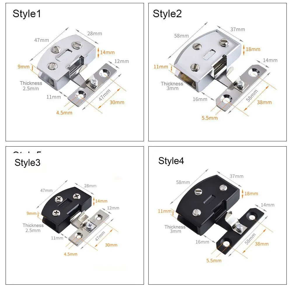 Home No Hole Hardware Furniture Supplies Cabinet  Hinge Clip Window Accessories Glass Door Hinge
