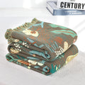 Nordic Throw Blanket Forest Animal Cartoon Sofa Towel Cotton Gauze Towel Quilt Air Conditioner Blanket 150X200cm Soft Bedspread