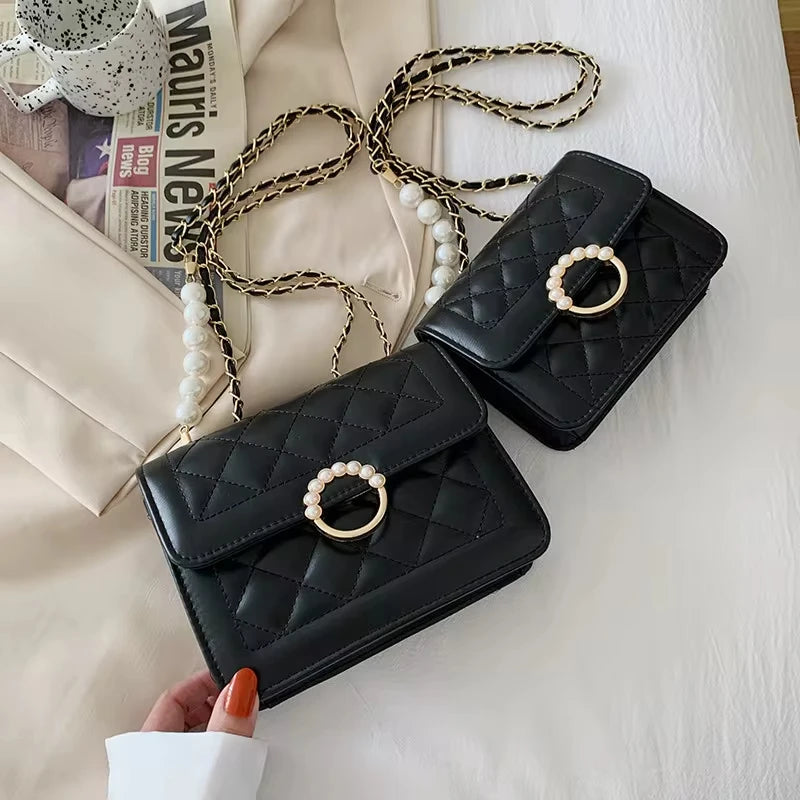 Summer Mini Small Handbags New Tide Pearl Chain Bags Women's Bag Versatile White Single Shoulder Crossbody Handbag
