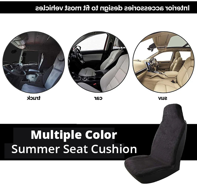 AUTOYOUTH Towel Car Seat Cover for Athletes Fitness Gym Running Beach Swimming Outdoor Water Sports Machine Washable - Black