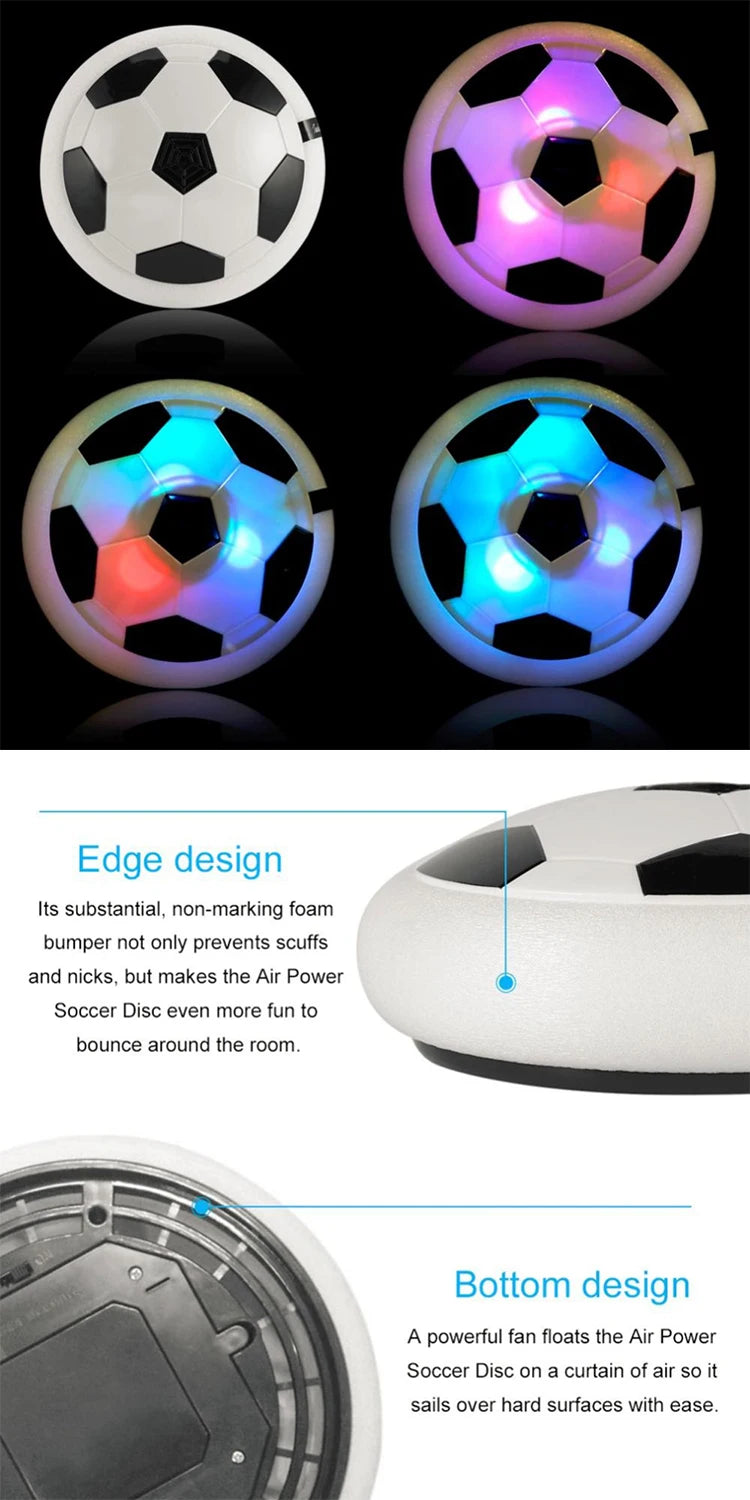 18/11cm Electric Soccer Ball Suspended  Football Toys Soccer Gliding Air Cushion Floating Foam Football Kids Gift with LED Light