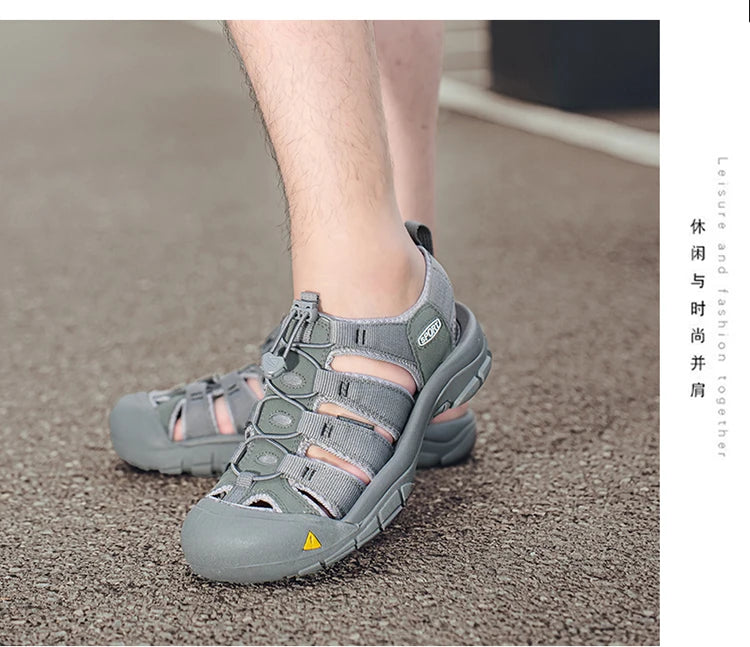 Fashion Men's Casual Mesh Outdoor Beach Sandals Light Breathable Shoe for Men Anti-slip Waterproof Sandal Man Comfortable Shoes