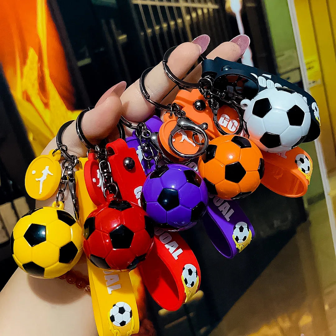 Football Keychain For Fan PVC Soft Glue Soccer Pendant Keychain Accessories Bag Decoration Qatar Cup Souvenirs Key Chain Gifts