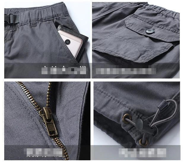 Summer Loose Workwear Seven-Quarter Men's Sports Shorts Large Size Casual 7/10 Pants Fat Man Cotton Bermuda  Q405