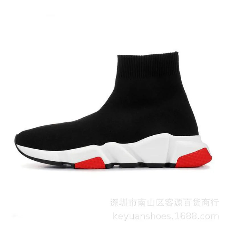 Paris High Top Knitted Boots Sporty Cushioned Dad Shoes Breathable Quick Dry Rubber Outsole Unisex Running Shoes