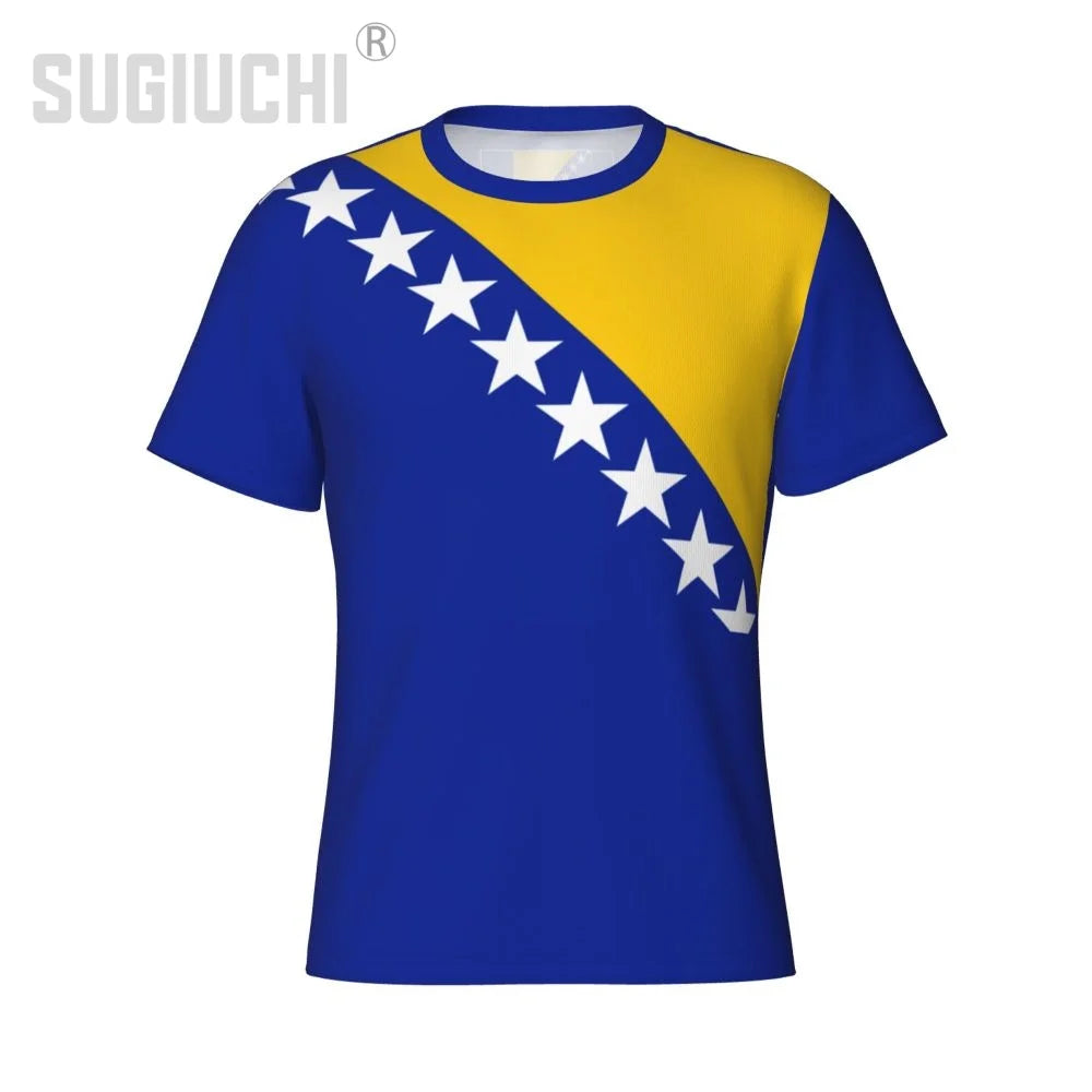 Tight Sports T-shirt Bosnia And Herzegovina Flag 3D For Men Women Tees jersey Clothes Soccer Football Fans Patriotic T shirt